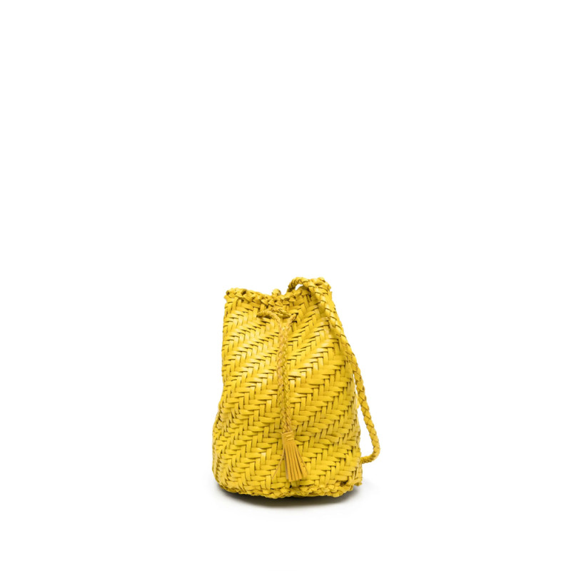 Dragon Diffusion Interwoven-design Leather Bucket Bag