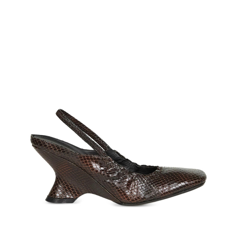 Dries Van Noten 75mm Elasticated-slingback Lizard-embossed Pumps