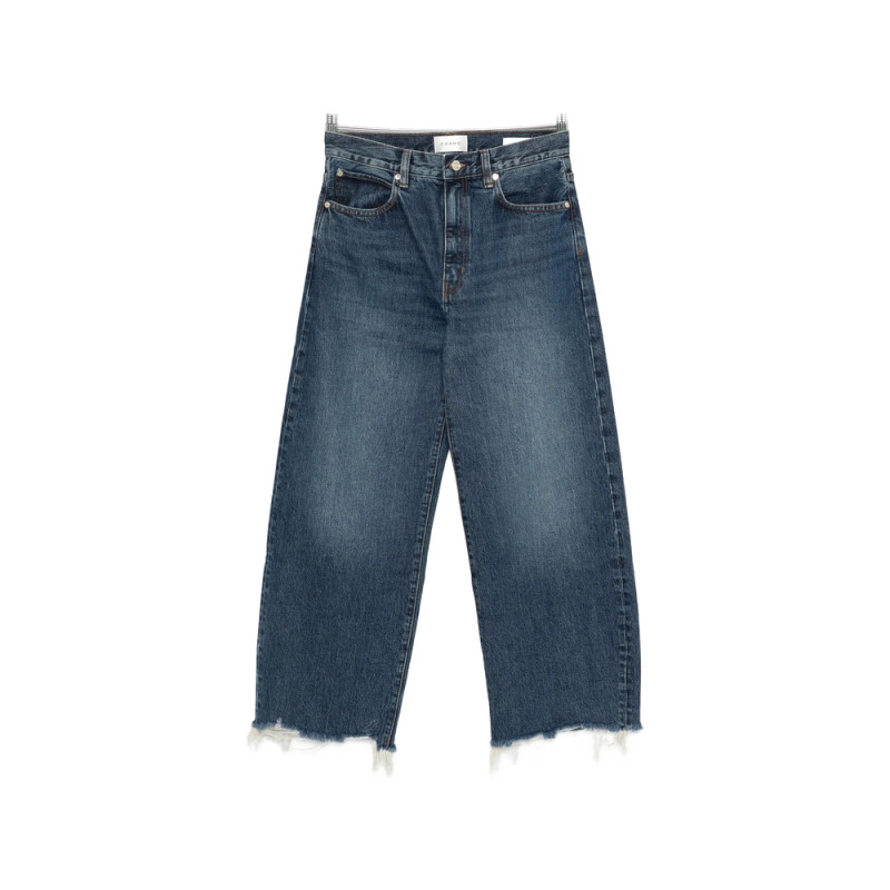 Frame The Bow Crop Frayed-hem Denim Jeans