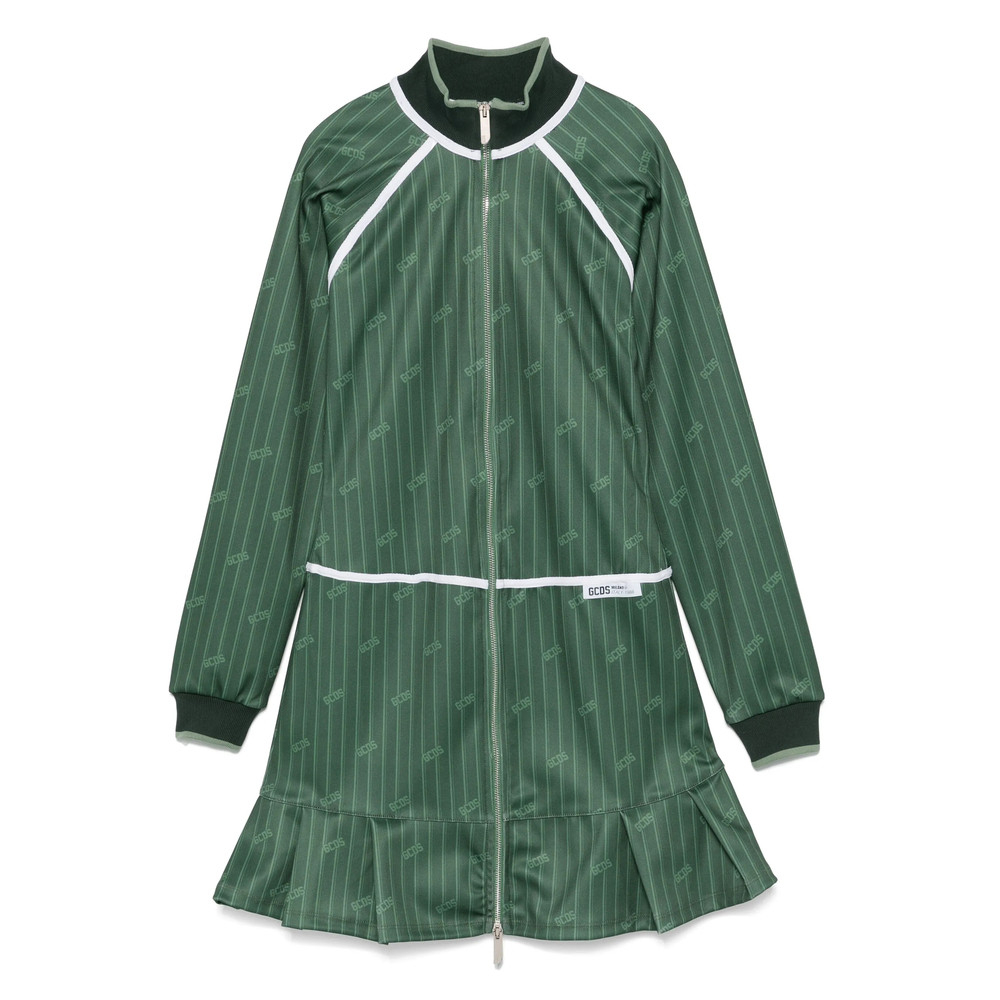 Gcds Pinstriped Zip-up Mini Dress