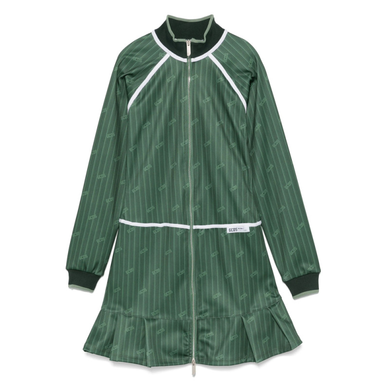 Gcds Pinstriped Zip-up Mini Dress