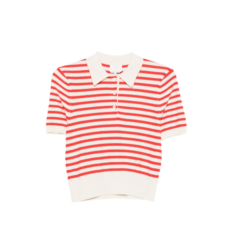A. p.c. Striped Polo Sweater
