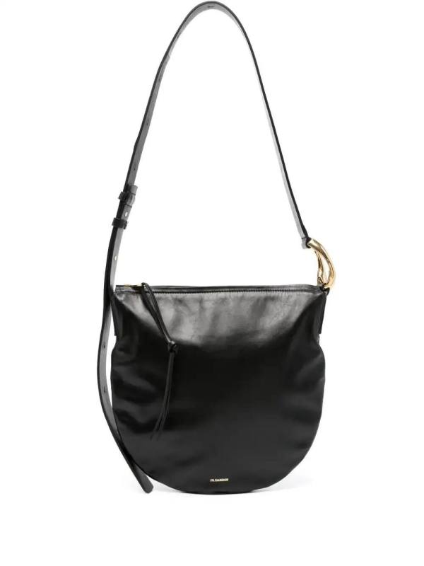 logo-stamp leather shoulder bag