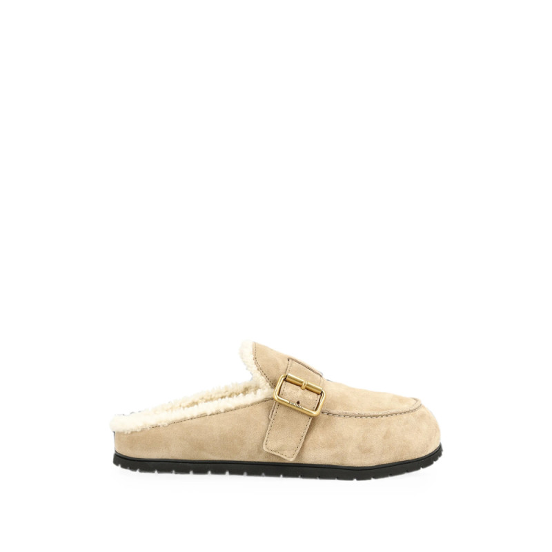 Prada Buckle-fastening Shearling-lined Mules