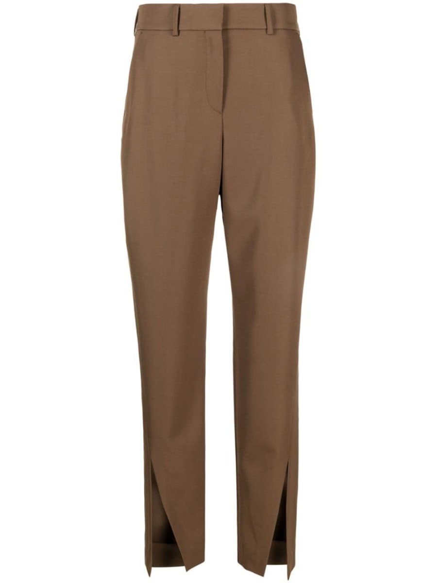 slit-detail wool trousers