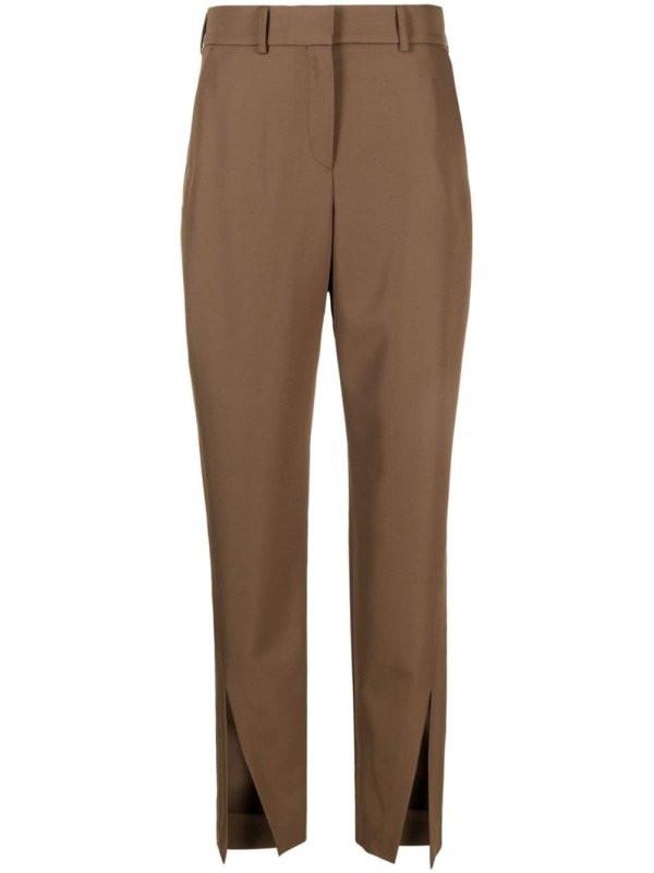 slit-detail wool trousers