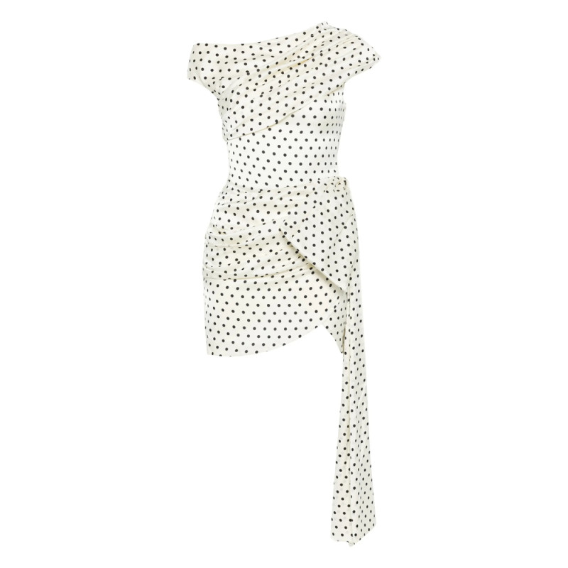 Self-portrait Polka-dot Draped Mini Dress