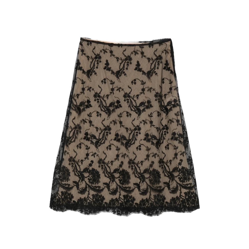 Fendi Floral-lace Midi Skirt