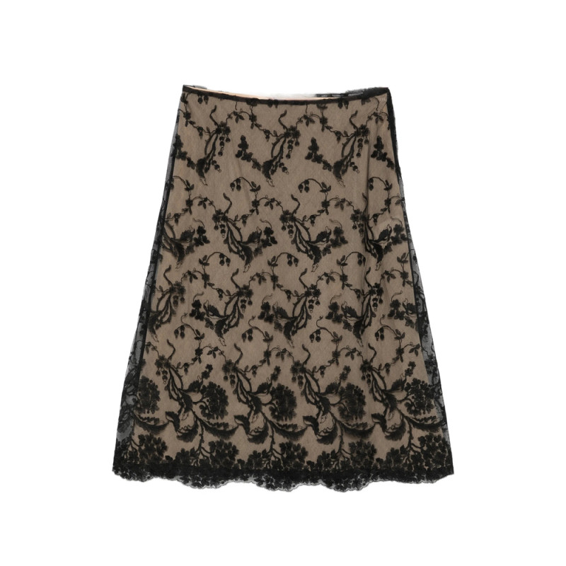 Fendi Floral-lace Midi Skirt