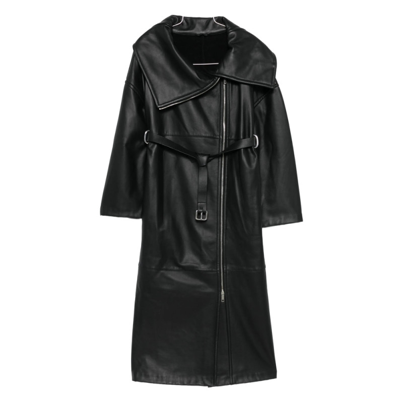 Sportmax Belted Leather Coat