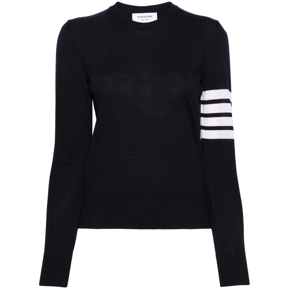Thom Browne Merino Wool 4-Bar Relaxed Fit Pullover
