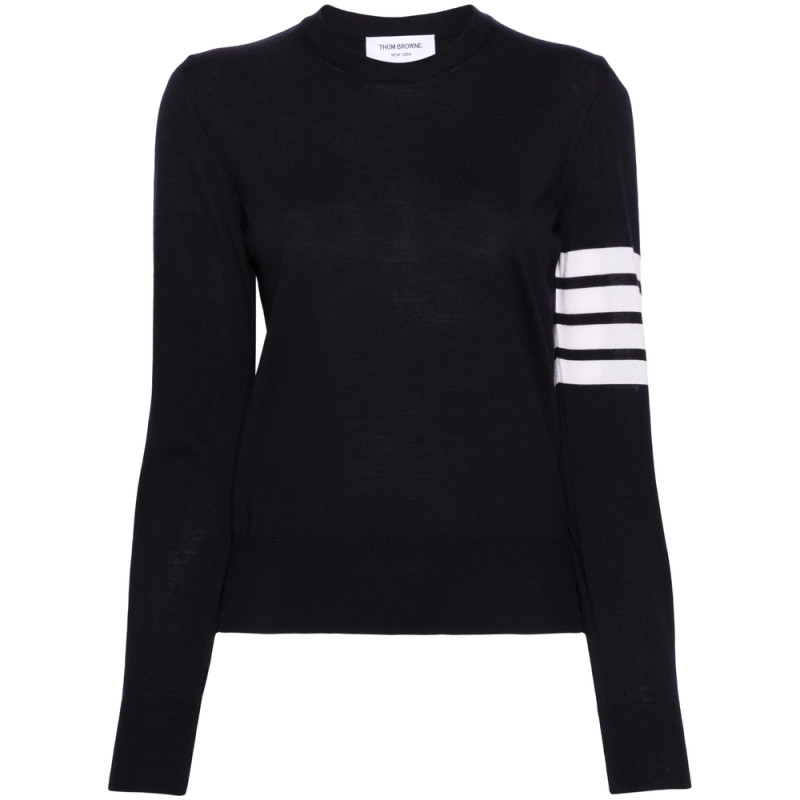 Thom Browne Merino Wool 4-Bar Relaxed Fit Pullover