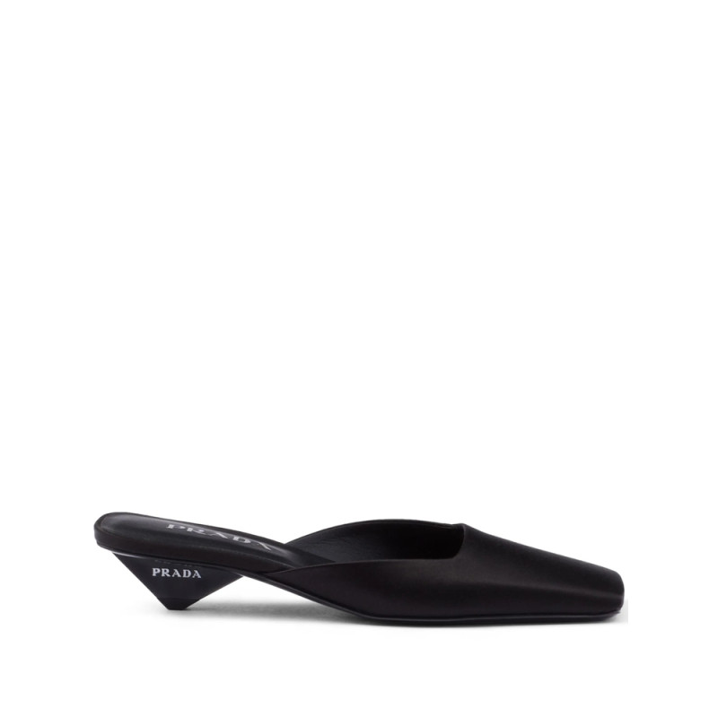 Prada Square-toe Satin Mules