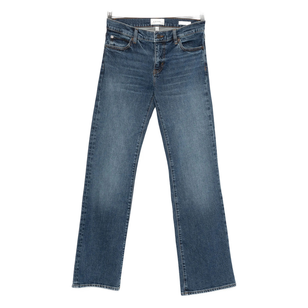 Frame Button-fly Stretch-cotton Jeans