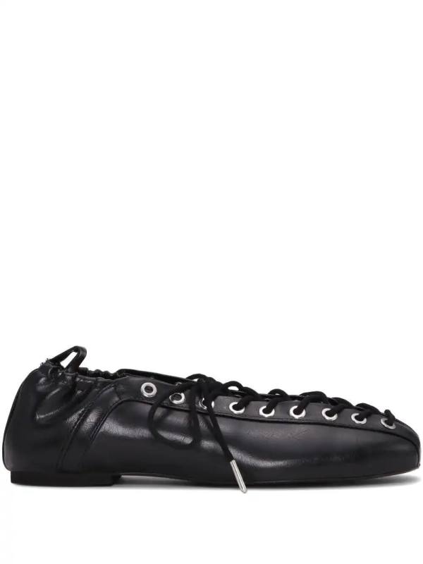 lace-up ballet flats
