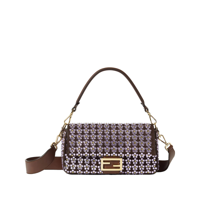 Fendi Medium Baguette Crystals-embellished Shoulder Bag