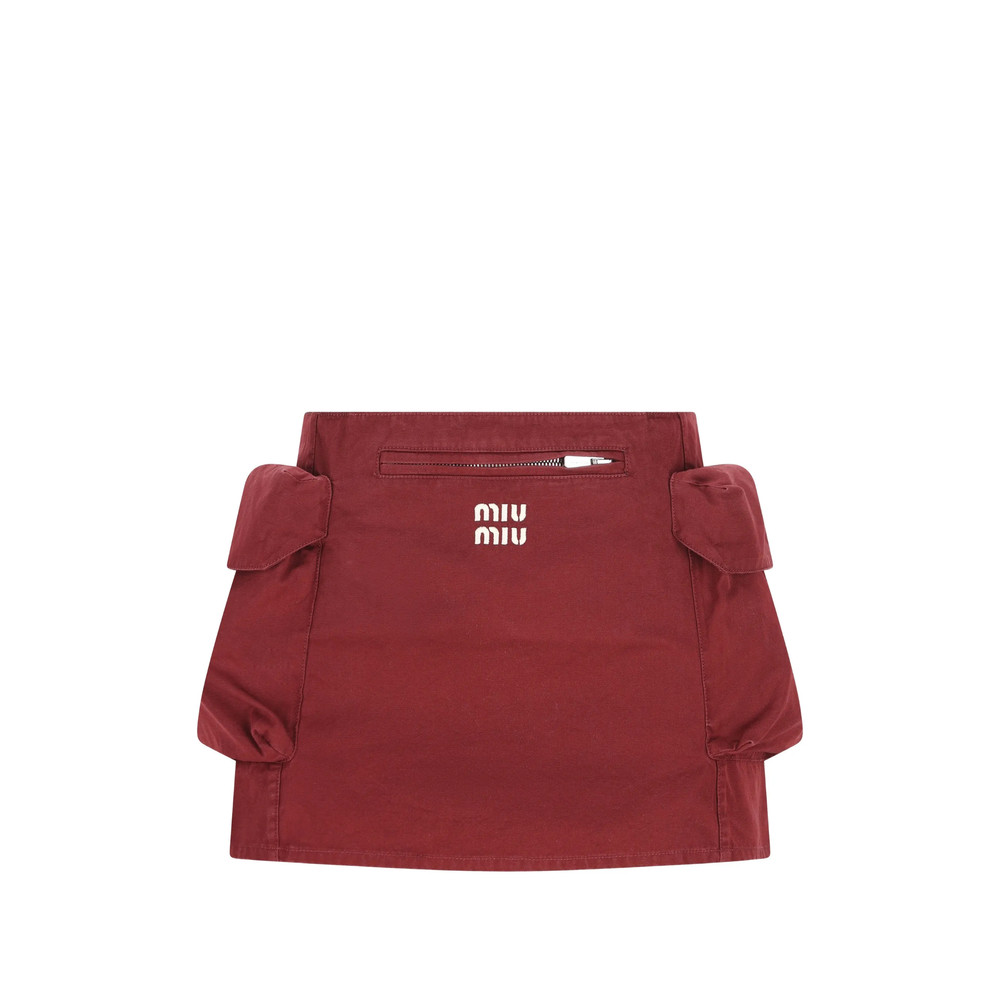 Miu Miu Front Logo Pockets Skirt