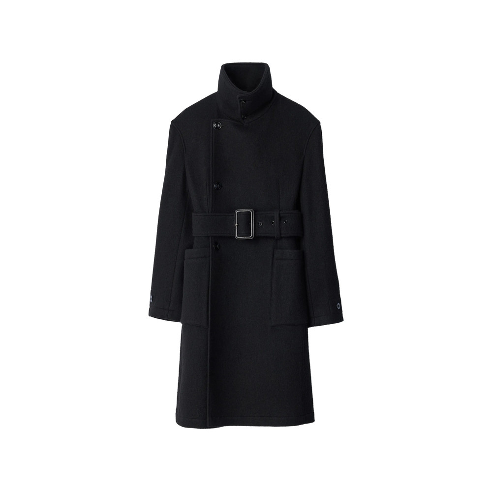 Lemaire Fitted Wrap Coat In Felted Wool And Alpaca Blend