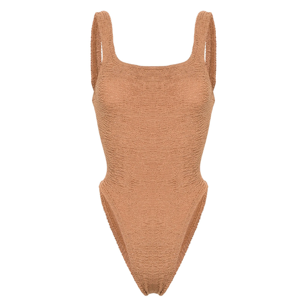 Hunza G Crinkled-effect Open-back Swimsuit