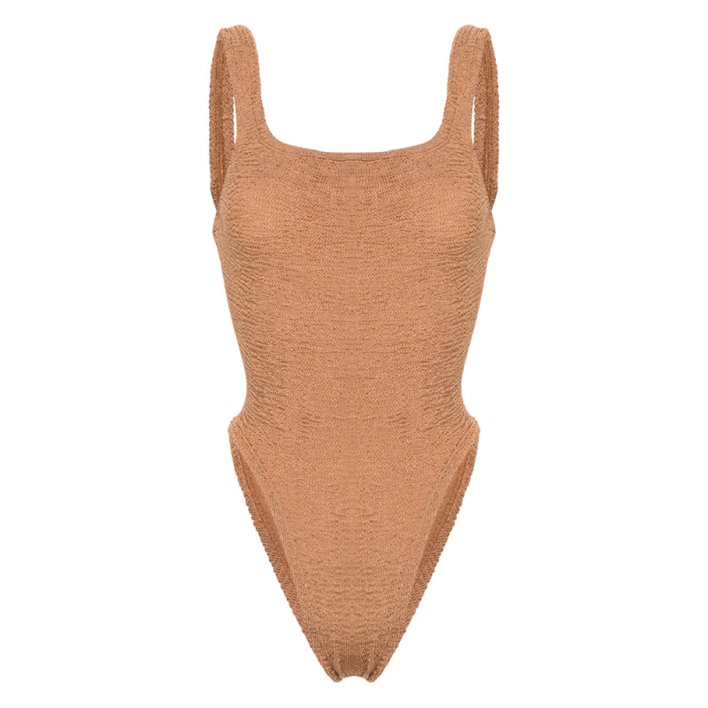 Hunza G Crinkled-effect Open-back Swimsuit