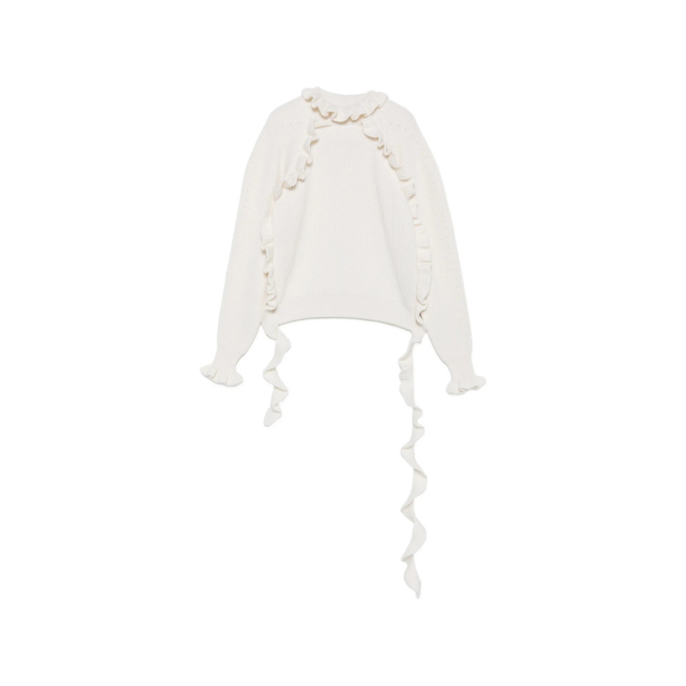 Blumarine Ruffled Ribbed-knit Sweater
