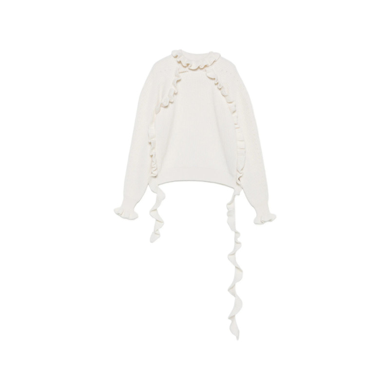 Blumarine Ruffled Ribbed-knit Sweater