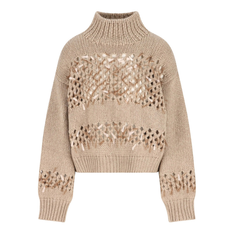 Brunello Cucinelli Openwork Ribbed Sweater