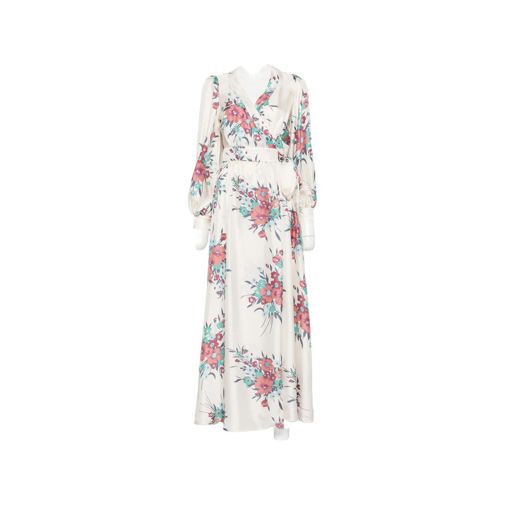 Raquel Diniz Aurora Floral-print Silk-satin Maxi Dress
