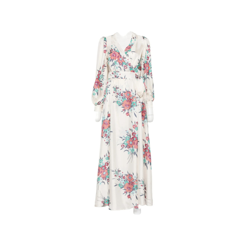 Raquel Diniz Aurora Floral-print Silk-satin Maxi Dress