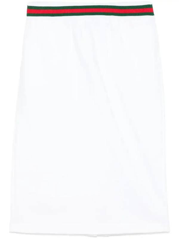 Web-stripe midi skirt