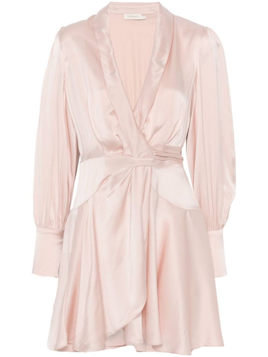 silk wrap mini dress