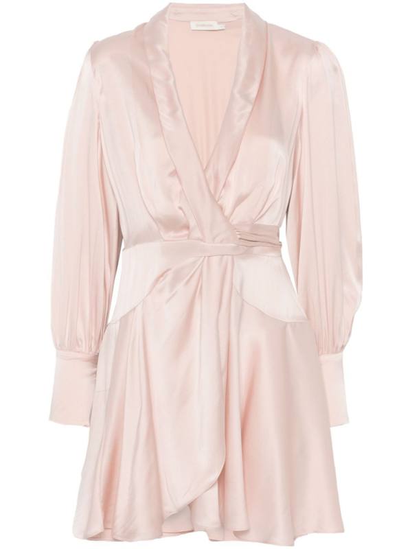 silk wrap mini dress