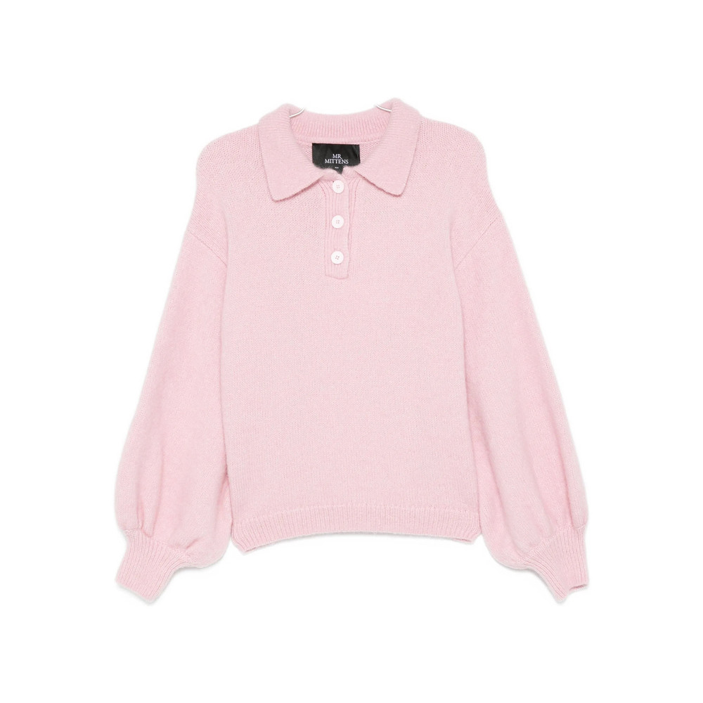 Mr Mittens Balloon-sleeve Polo-neck Sweater