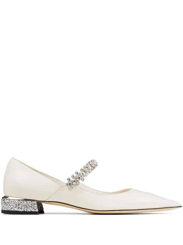 Bing crystal-strap ballerina shoes