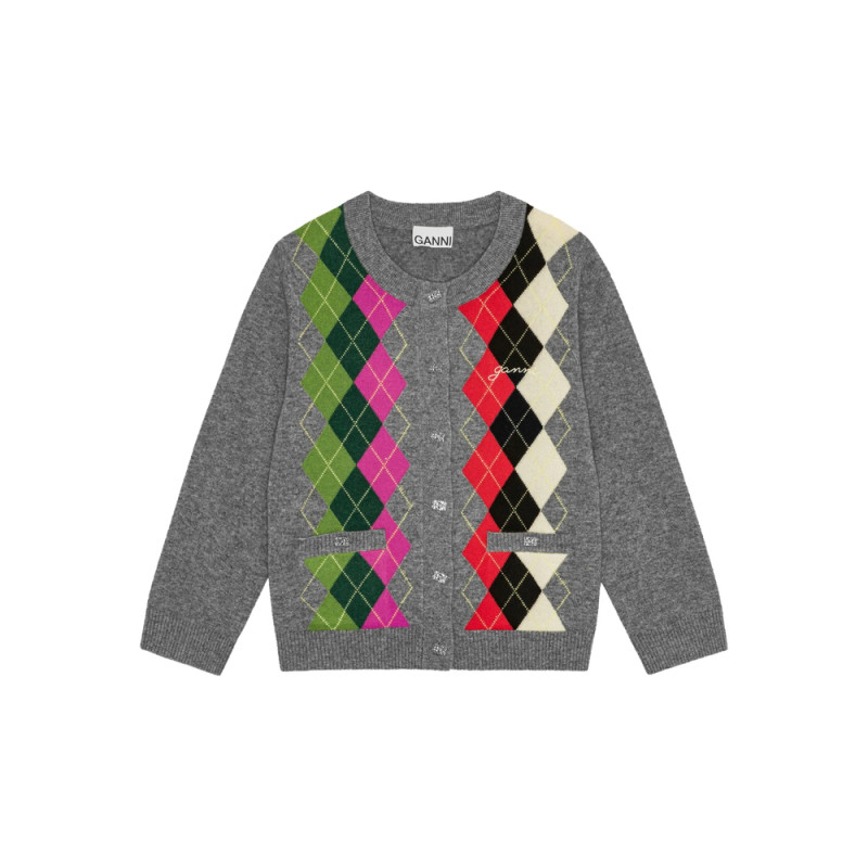 Ganni Argyle-pattern Cardigan