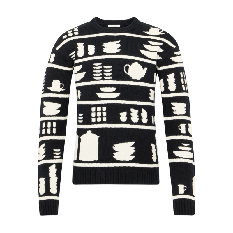 Jw Anderson Tableware-pattern Crew-neck Sweater