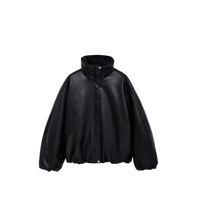 Anine Bing CYRUS JACKET - BLACK RECYCLED LEATHER