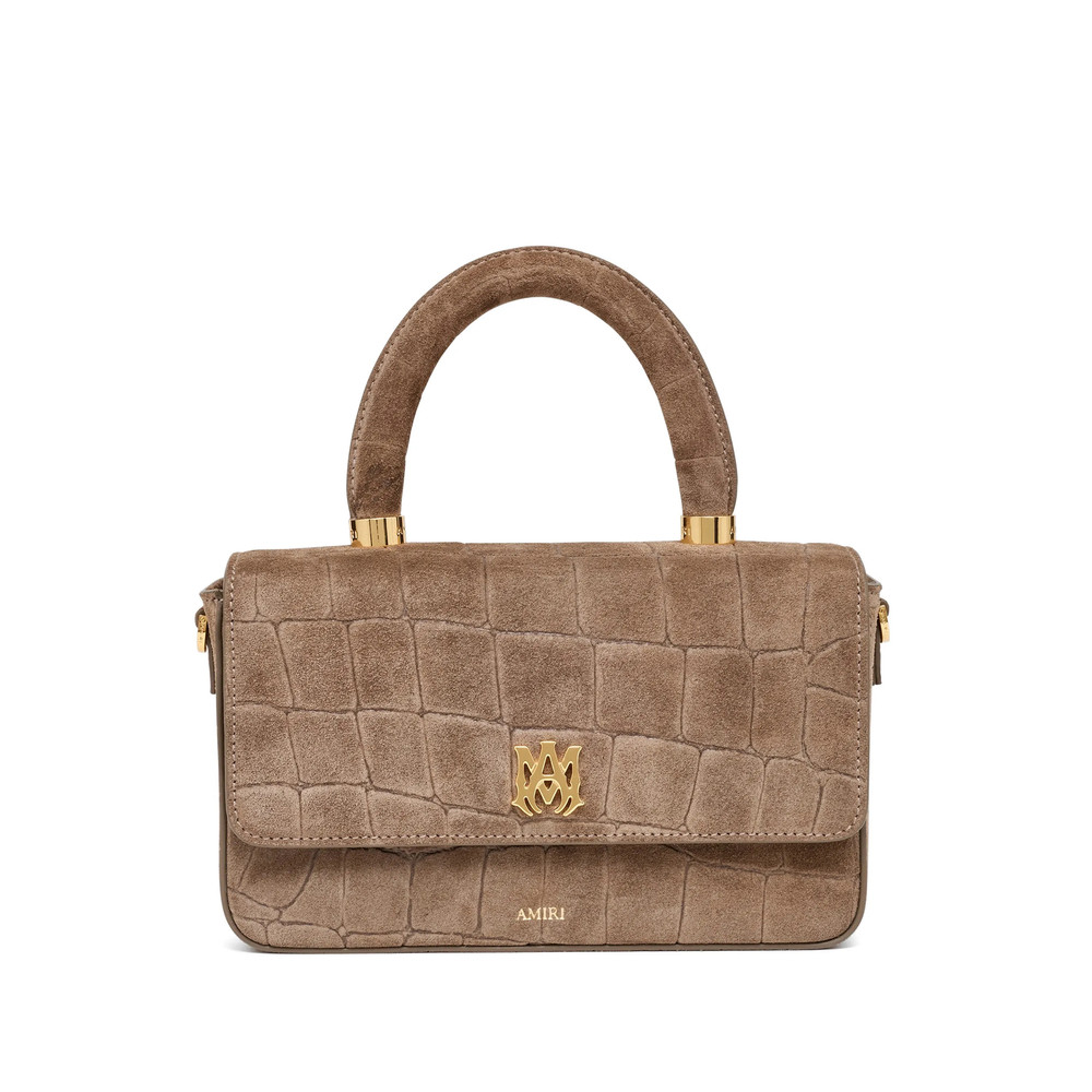 Amiri Croc-effect Suede Cross Body Bag