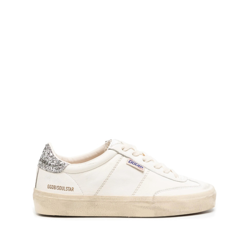 Golden Goose Soul Star Distressed Glittered Sneakers