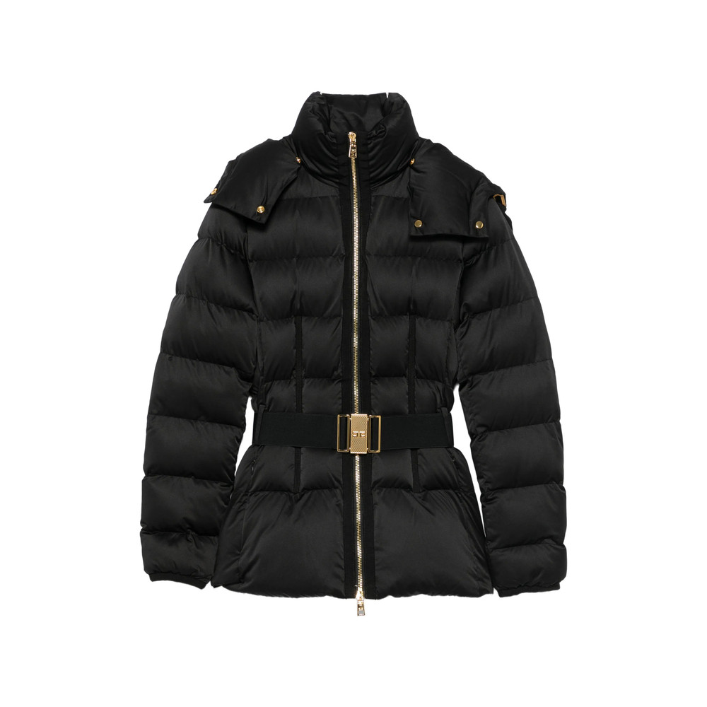 Elisabetta Franchi Belted Hooded Puffer Jacket