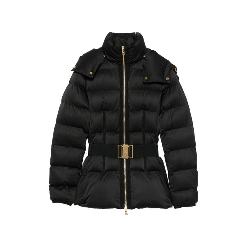Elisabetta Franchi Belted Hooded Puffer Jacket