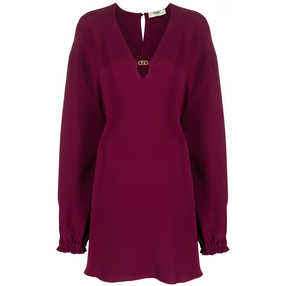 Fendi Cady Logo-plaque Silk Minidress