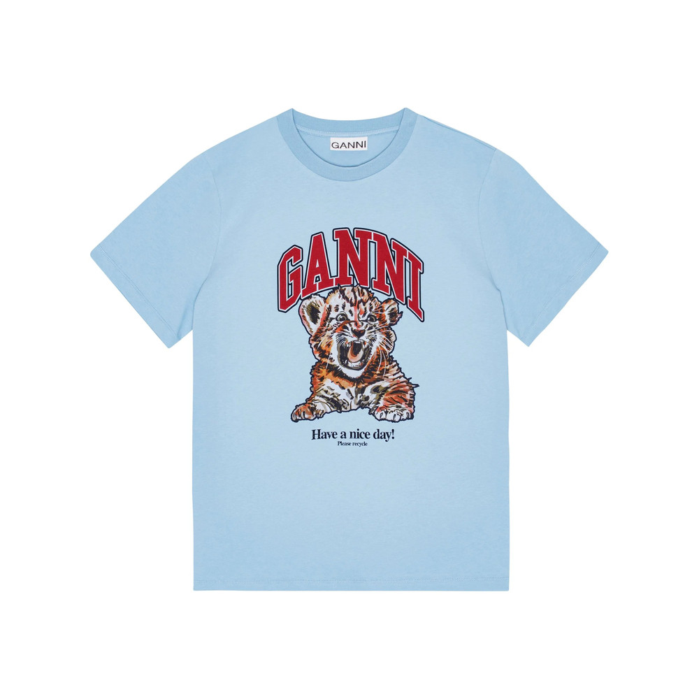 Ganni Cotton Round-neck T-shirt