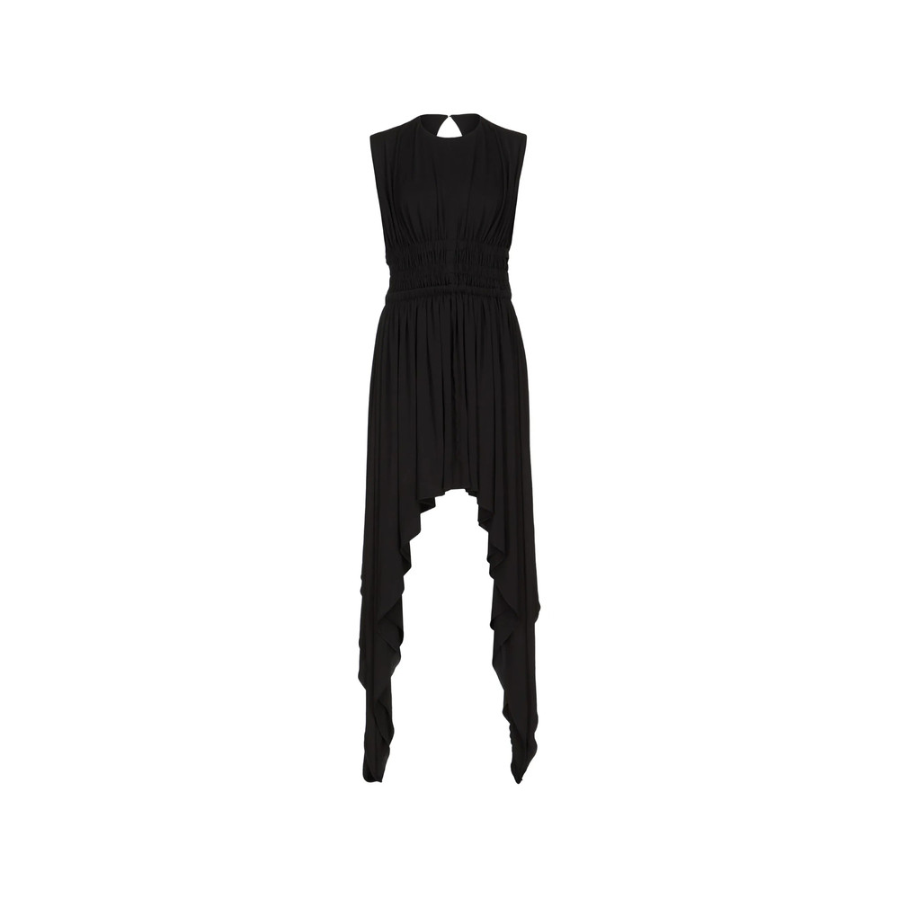 Alaïa Shirred Handkerchief Midi Dress