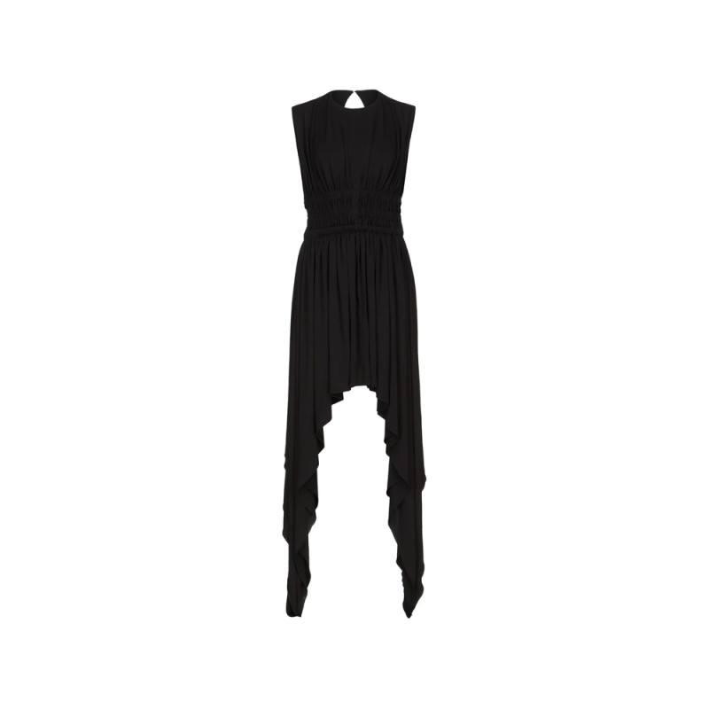 Alaïa Shirred Handkerchief Midi Dress