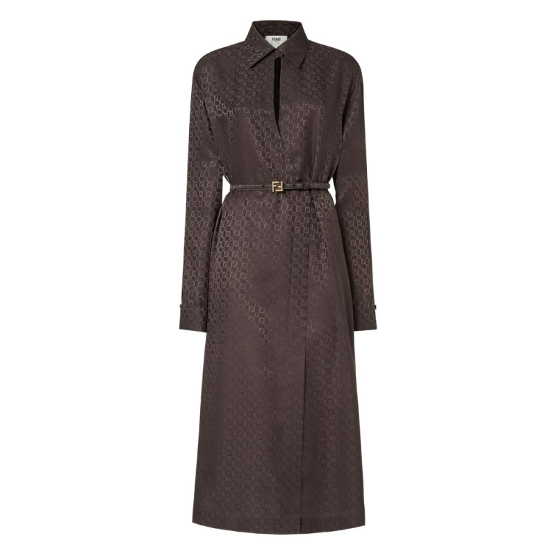 Fendi Ff Jacquard Belted Dress
