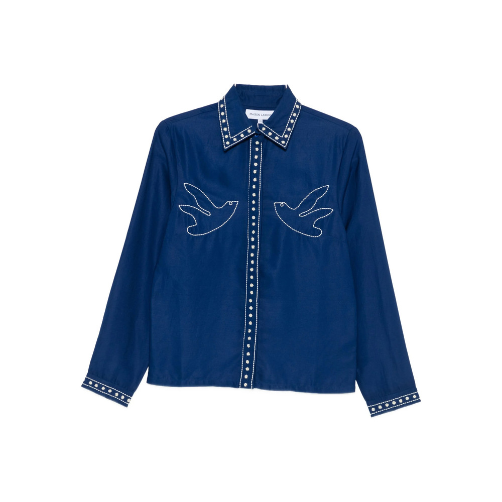 Maison Labiche Vallès Bird-embroidered Shirt