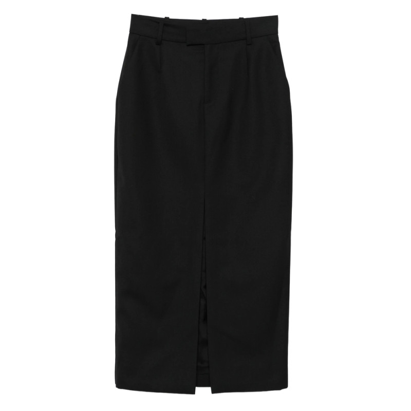 Anine Bing Front-slit Wool Skirt
