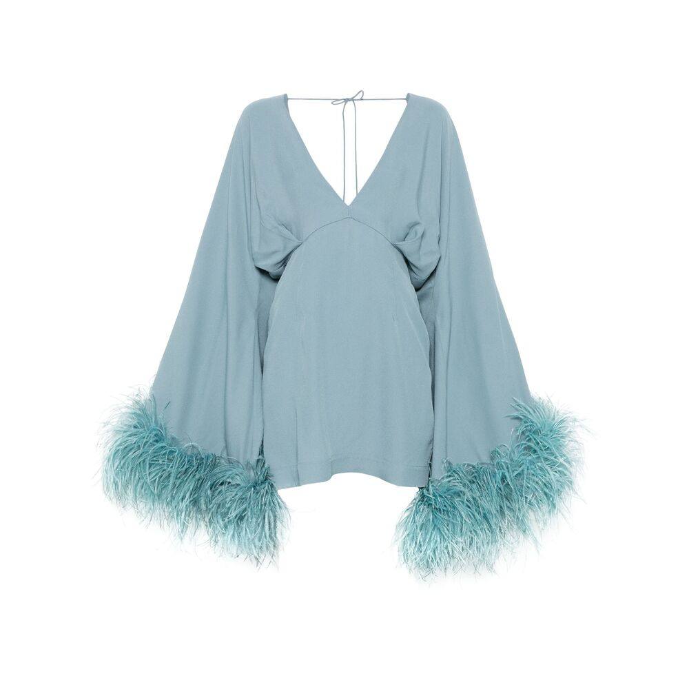 Taller Marmo Feather-trim Mini Dress