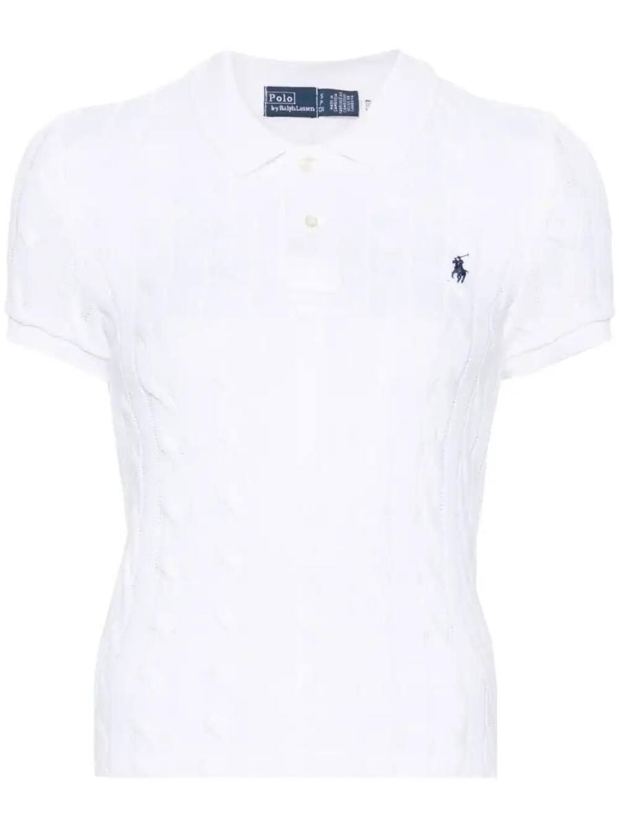 Polo Pony cable-knit polo shirt